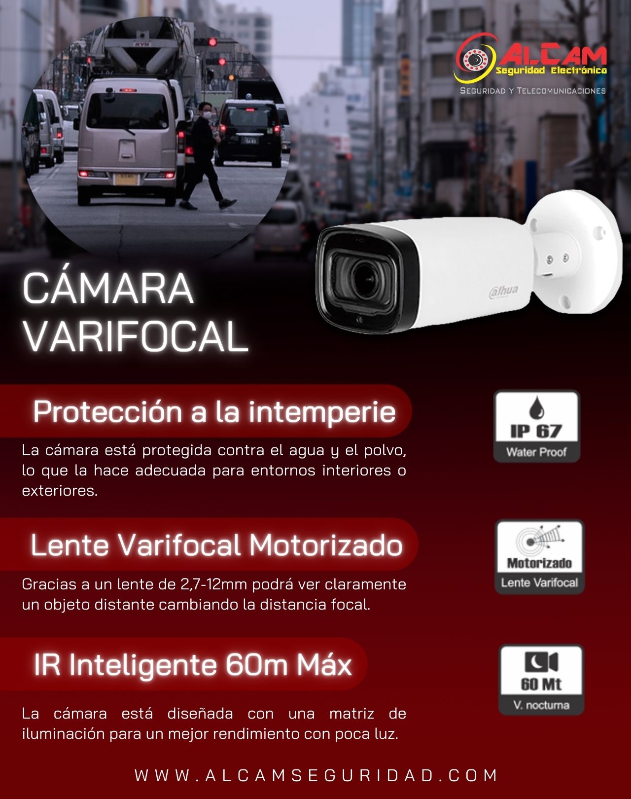 CÁMARA VARIFOCAL Alcam Seguridad